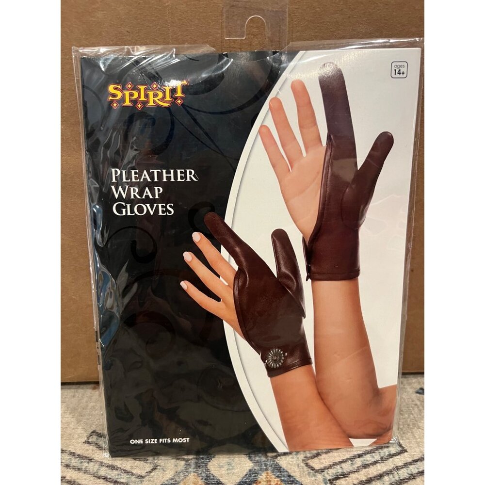 Spirit Halloween Pleather Wrap Gloves One Size Costumes Dress Up Gothic‎ Punk